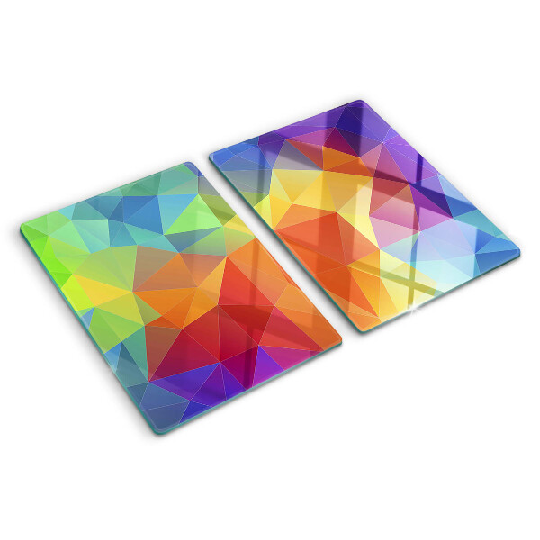 Tagliere in vetro con motivo a triangoli colorati