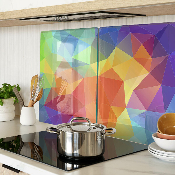 Tagliere in vetro con motivo a triangoli colorati