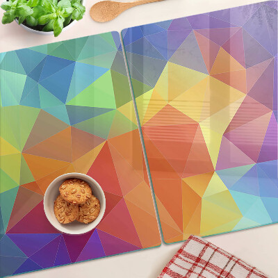 Tagliere in vetro con motivo a triangoli colorati