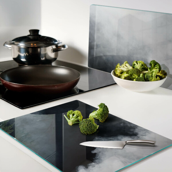 Tagliere in vetro con motivo Nebbia e finestre