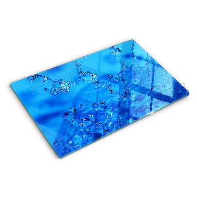 Tagliere in vetro temperato con motivo di acqua e bolle d'aria