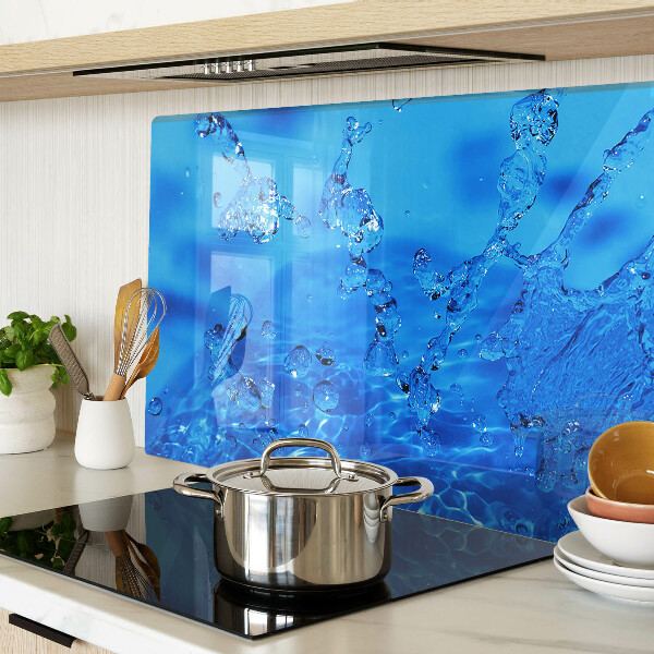 Tagliere in vetro temperato con motivo di acqua e bolle d'aria