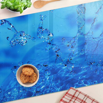 Tagliere in vetro temperato con motivo di acqua e bolle d'aria