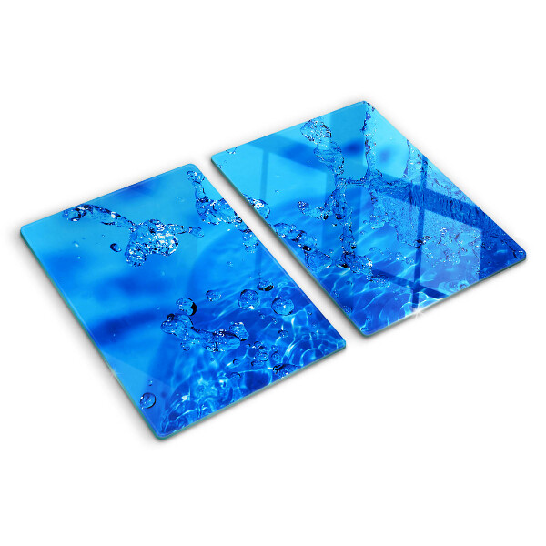 Tagliere in vetro temperato con motivo di acqua e bolle d'aria