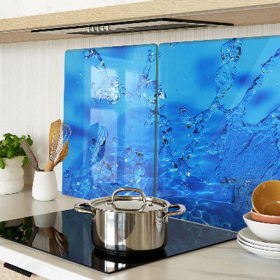 Tagliere in vetro temperato con motivo di acqua e bolle d'aria