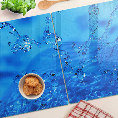 Tagliere in vetro temperato con motivo di acqua e bolle d'aria