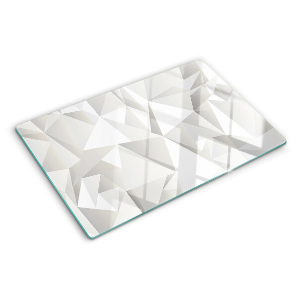 Tagliere in vetro temperato con motivo a solidi geometrici