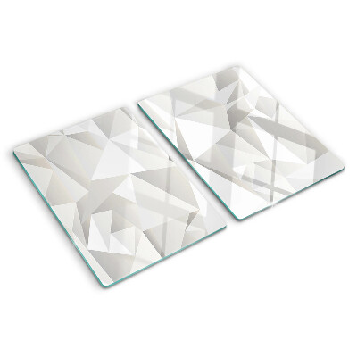 Tagliere in vetro temperato con motivo a solidi geometrici
