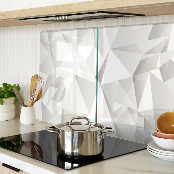 Tagliere in vetro temperato con motivo a solidi geometrici