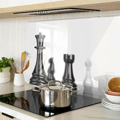 Tagliere in vetro temperato con stampa a tema scacchi raffigurante re e torre