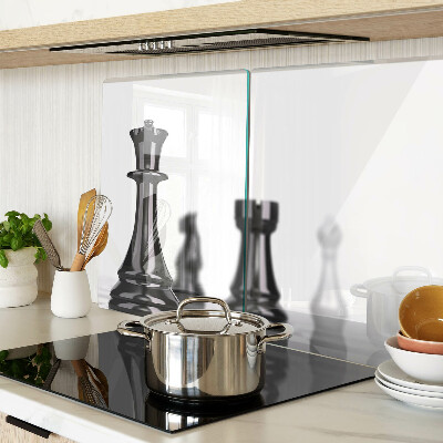 Tagliere in vetro temperato con stampa a tema scacchi raffigurante re e torre