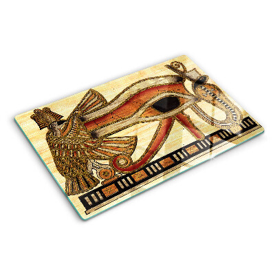 Tagliere in vetro con motivo geroglifico egizio