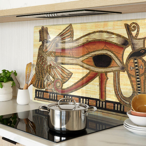 Tagliere in vetro con motivo geroglifico egizio