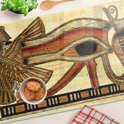 Tagliere in vetro con motivo geroglifico egizio