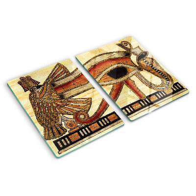 Tagliere in vetro con motivo geroglifico egizio