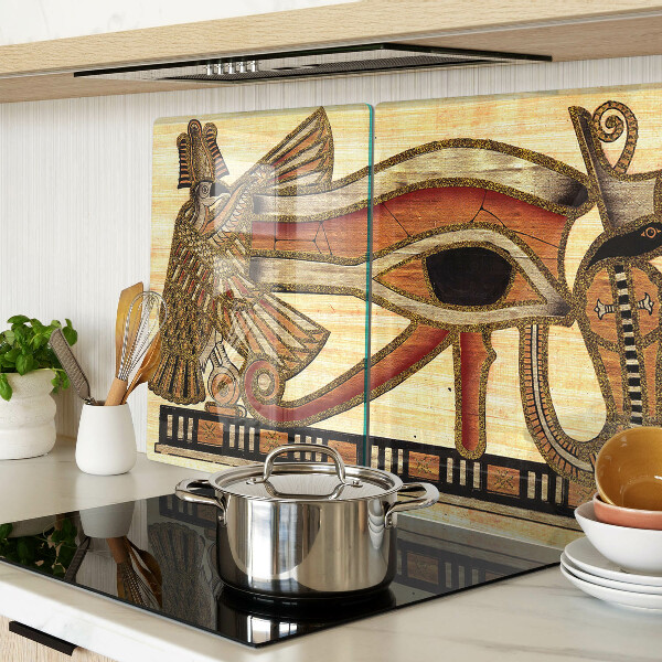 Tagliere in vetro con motivo geroglifico egizio