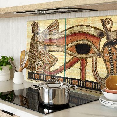 Tagliere in vetro con motivo geroglifico egizio