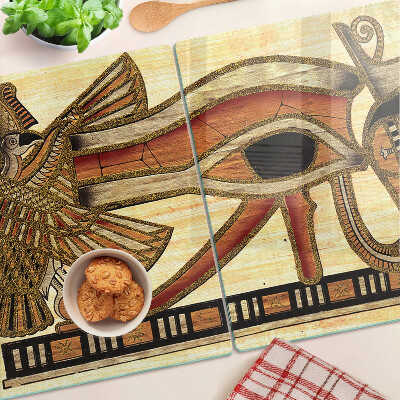 Tagliere in vetro con motivo geroglifico egizio