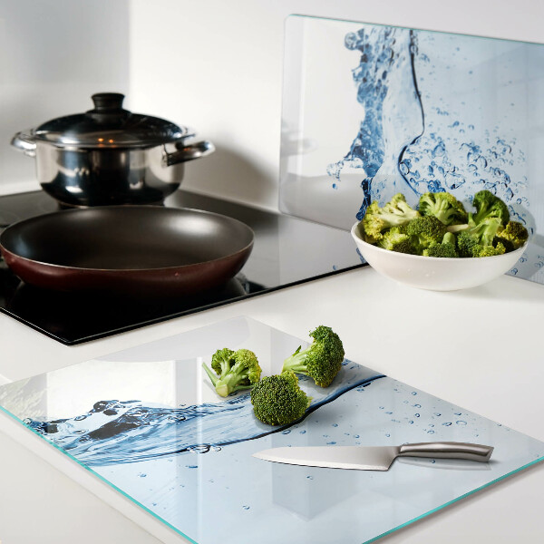 Tagliere in vetro temperato con motivo acqua