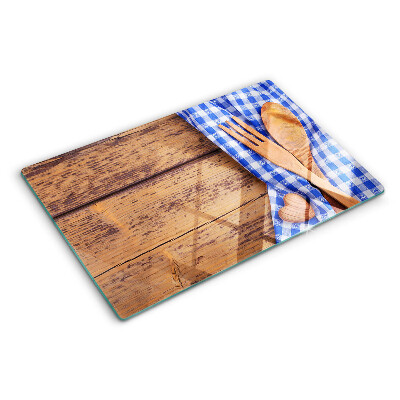 Tagliere in vetro temperato Motivo cucina con accessori in legno