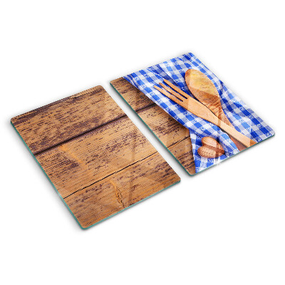 Tagliere in vetro temperato Motivo cucina con accessori in legno