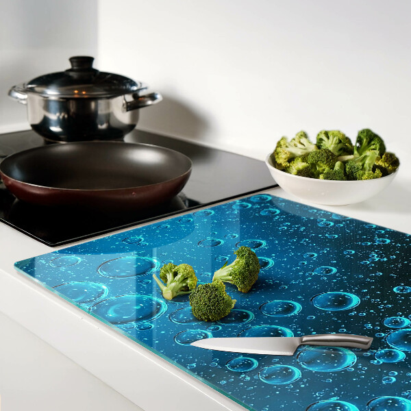 Tagliere in vetro temperato con motivo a bolle d'acqua