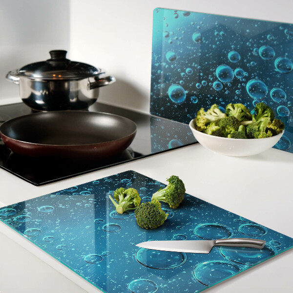 Tagliere in vetro temperato con motivo a bolle d'acqua