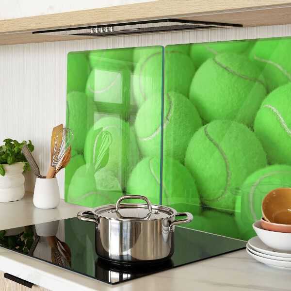 Tagliere in vetro temperato con motivo di palle da tennis su sfondo verde