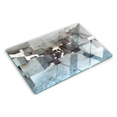 Tagliere in vetro con motivo astratto a composizione spaziale