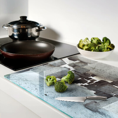 Tagliere in vetro con motivo astratto a composizione spaziale