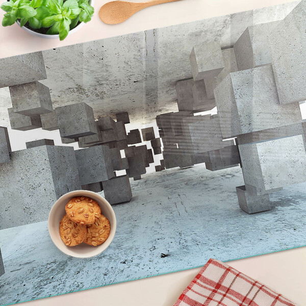 Tagliere in vetro con motivo astratto a composizione spaziale