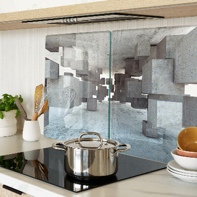 Tagliere in vetro con motivo astratto a composizione spaziale