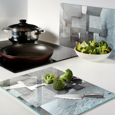 Tagliere in vetro con motivo astratto a composizione spaziale