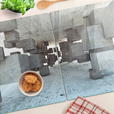 Tagliere in vetro con motivo astratto a composizione spaziale