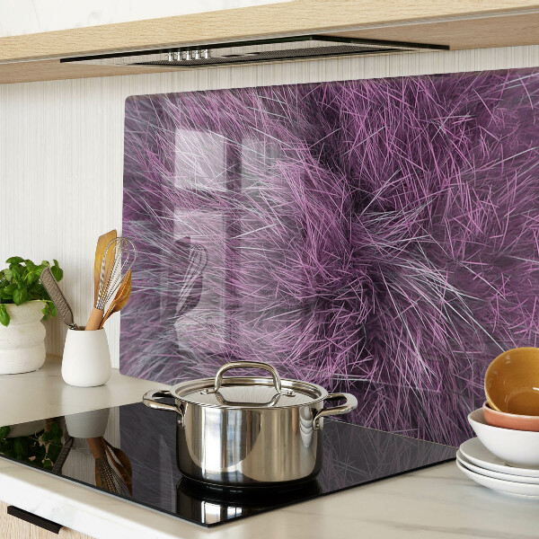 Tagliere in vetro temperato con motivo in pelliccia viola