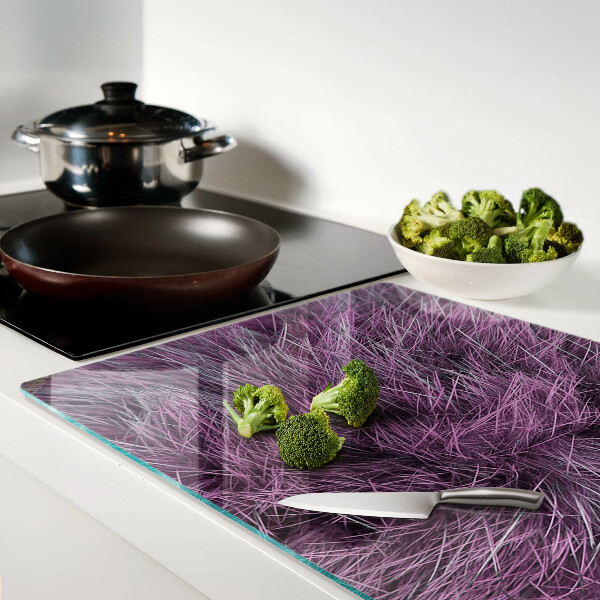 Tagliere in vetro temperato con motivo in pelliccia viola