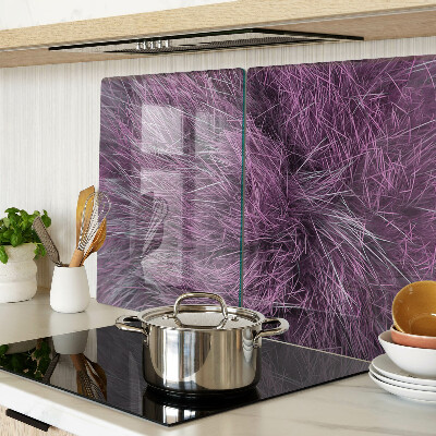 Tagliere in vetro temperato con motivo in pelliccia viola