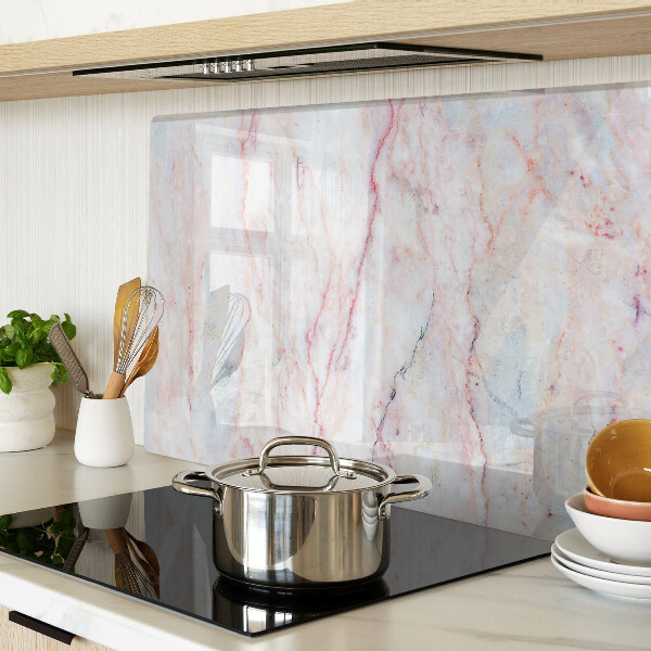 Tagliere in vetro temperato con motivo marmorizzato nei toni del rosa