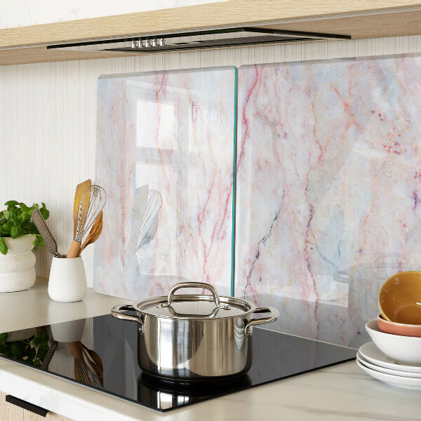 Tagliere in vetro temperato con motivo marmorizzato nei toni del rosa