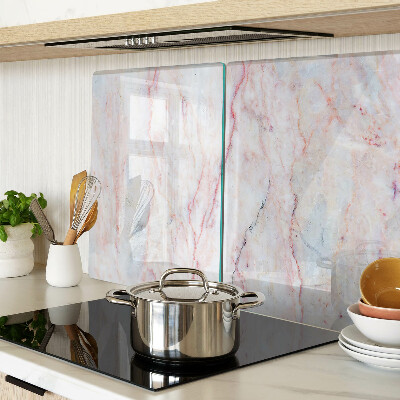 Tagliere in vetro temperato con motivo marmorizzato nei toni del rosa