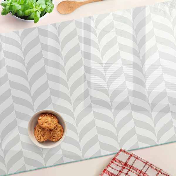 Tagliere in vetro temperato con motivo a foglie ondulate