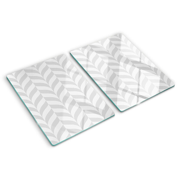 Tagliere in vetro temperato con motivo a foglie ondulate