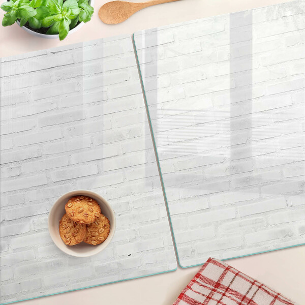 Tagliere in vetro con motivo a muro di mattoni in stile minimalista