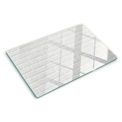 Tagliere in vetro temperato con stampa a motivo muro di mattoni