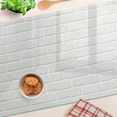 Tagliere in vetro temperato con stampa a motivo muro di mattoni
