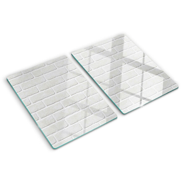 Tagliere in vetro temperato con stampa a motivo muro di mattoni