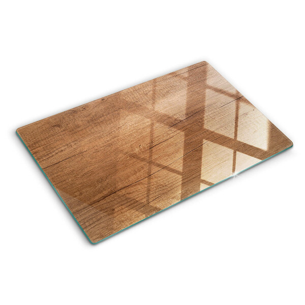 Tagliere in vetro Legno con riflesso della finestra