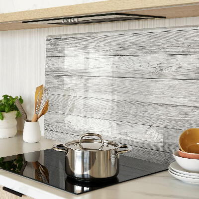 Tagliere in vetro temperato con motivo effetto tavola di legno nei toni del grigio