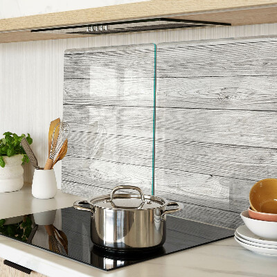 Tagliere in vetro temperato con motivo effetto tavola di legno nei toni del grigio