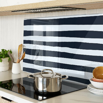 Tagliere in vetro temperato Strisce verticali in colore blu scuro e bianco